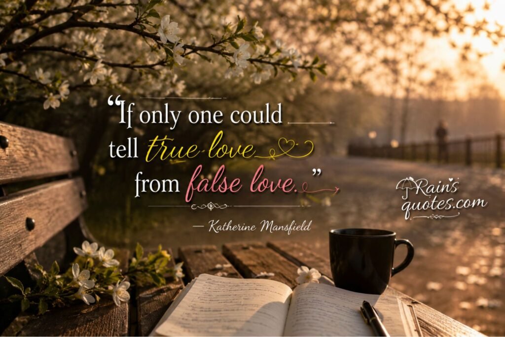 “If only one could tell true love from false love.”