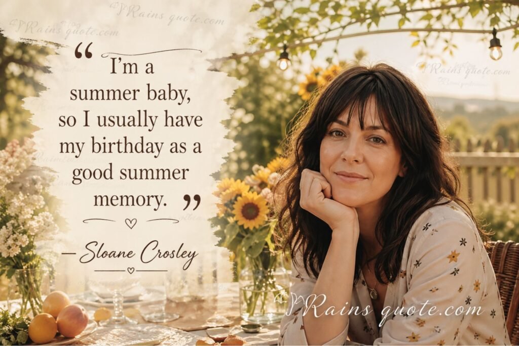 “I’m a summer baby, so I usually have my birthday as a good summer memory.”