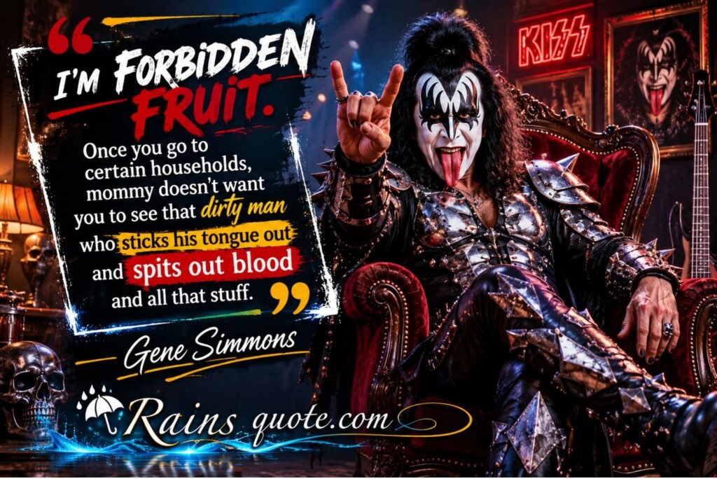 “I'm forbidden fruit. Once you go to certain households, mommy doesn't want you to see that dirty man who sticks his tongue out and spits out blood and all that stuff.”