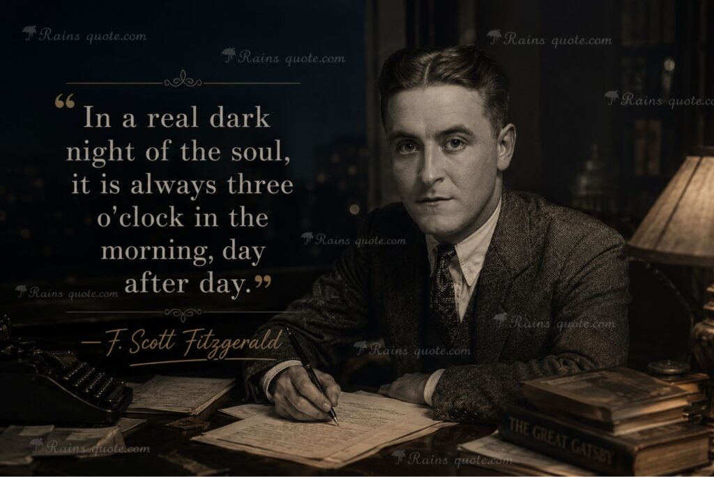 “In a real dark night of the soul, it is always three o'clock in the morning, day after day.” 
