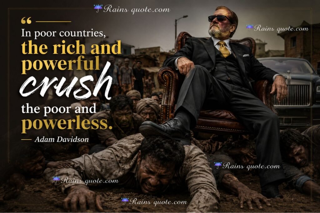 “In poor countries, the rich and powerful crush the poor and powerless.”