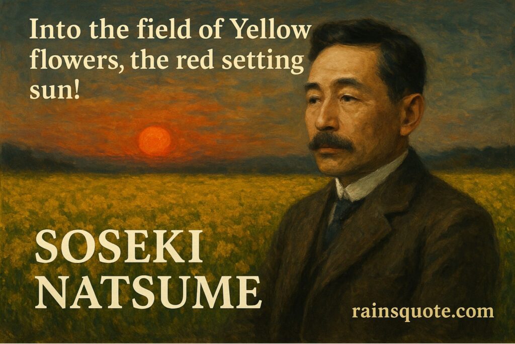 โInto the field of Yellow flowers, the red setting sun!โ