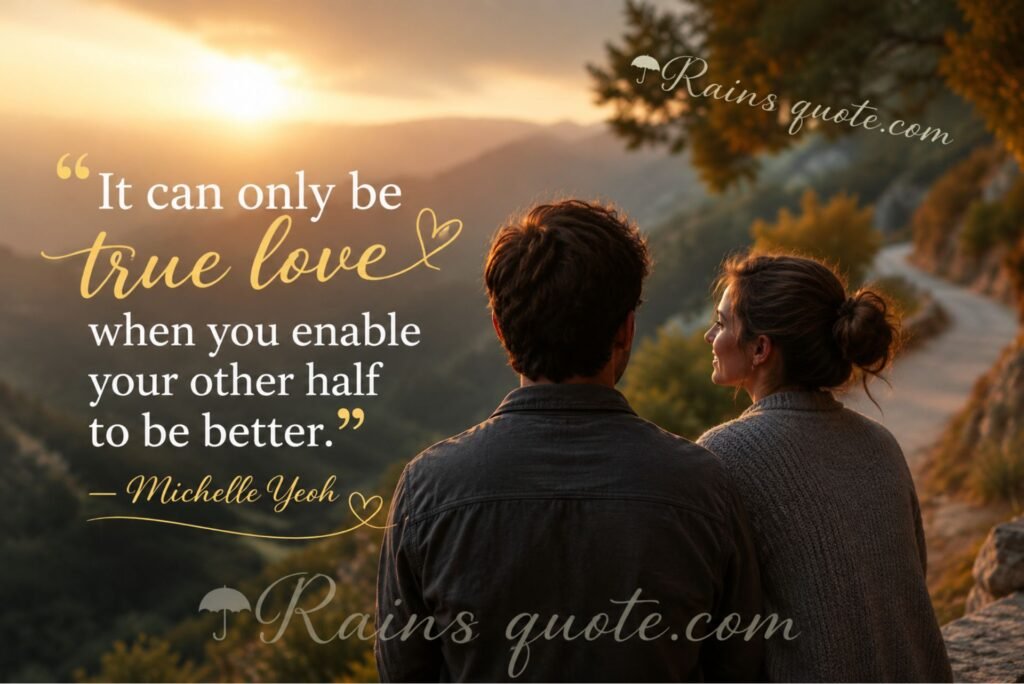 “It can only be true love when you enable your other half to be better.”
