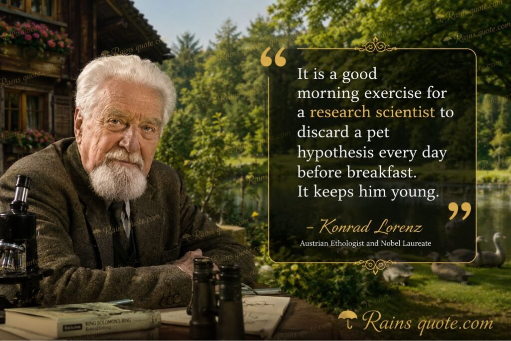 “It is a good morning exercise for a research scientist to discard a pet hypothesis every day before breakfast. It keeps him young.”