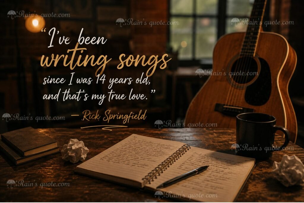 “I've been writing songs since I was 14 years old, and that's my true love.”