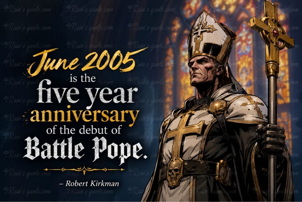 “June 2005 is the five year anniversary of the debut of Battle Pope.”
