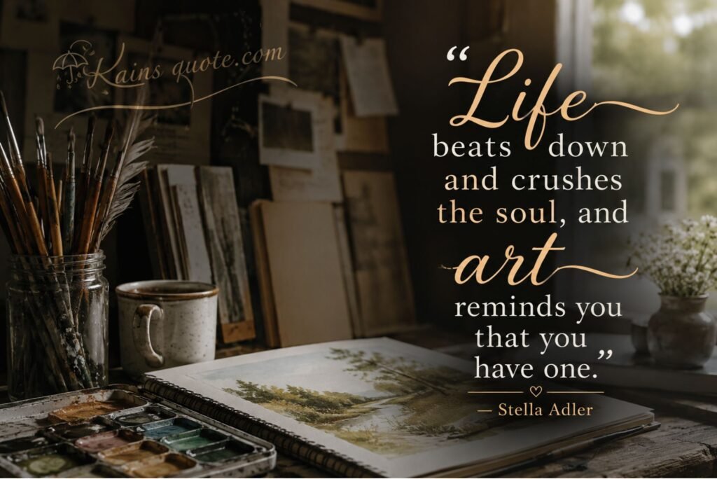 “Life beats down and crushes the soul, and art reminds you that you have one.”
