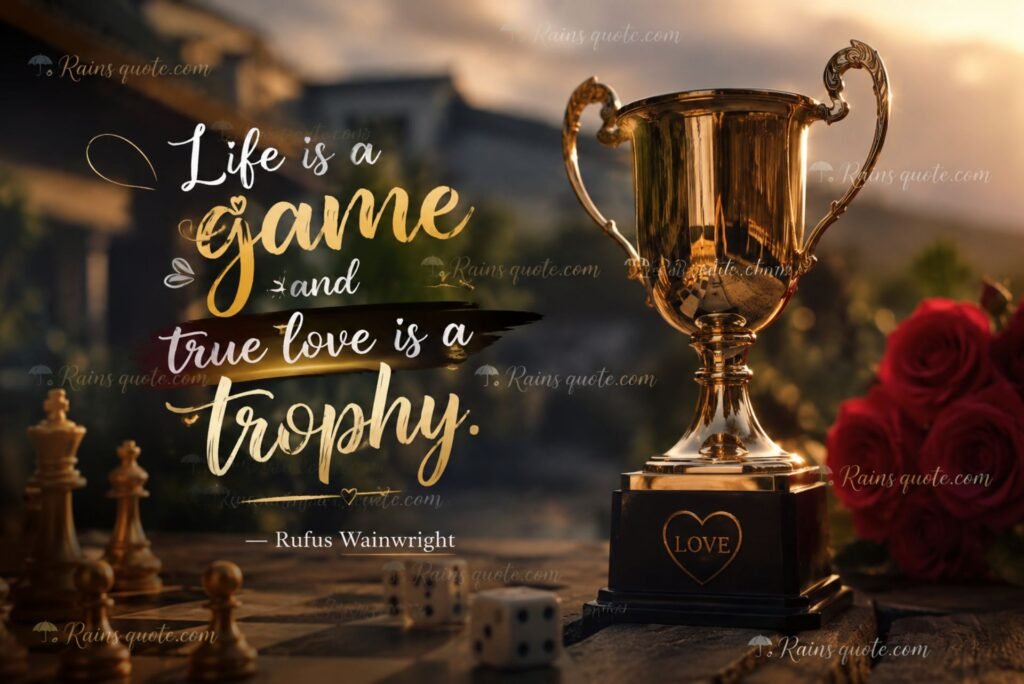 “Life is a game and true love is a trophy.”