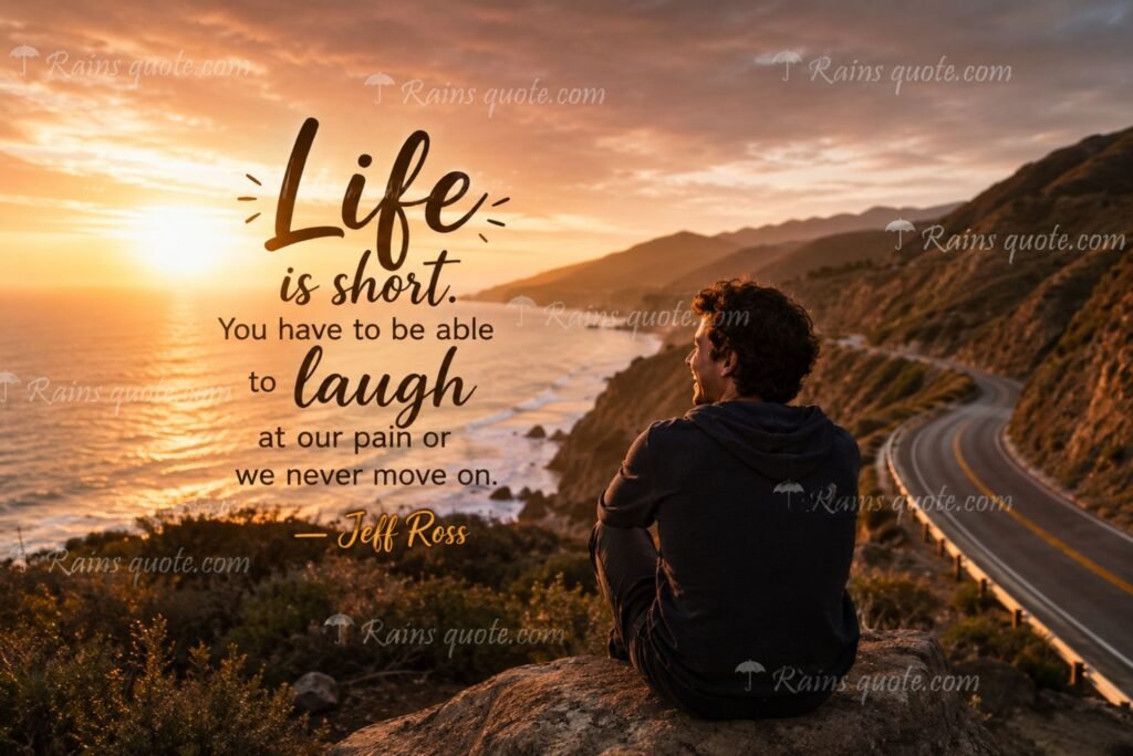 “Life is short. You have to be able to laugh at our pain or we never move on.”