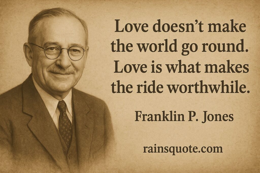 “Love doesn't make the world go round. Love is what makes the ride worthwhile.”