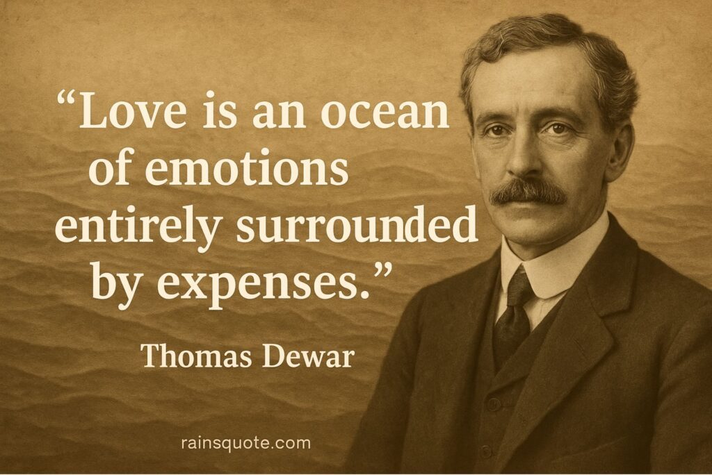 โLove is an ocean of emotions entirely surrounded by expenses.โ