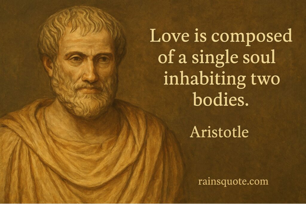 “Love is composed of a single soul inhabiting two bodies.”