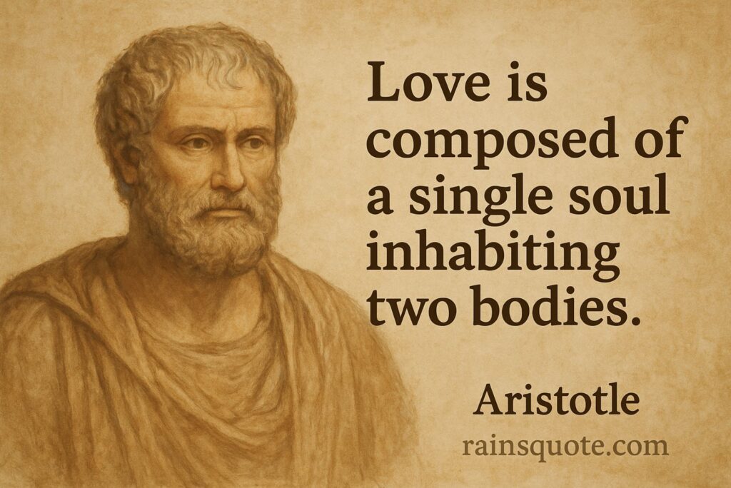 “Love is composed of a single soul inhabiting two bodies.”