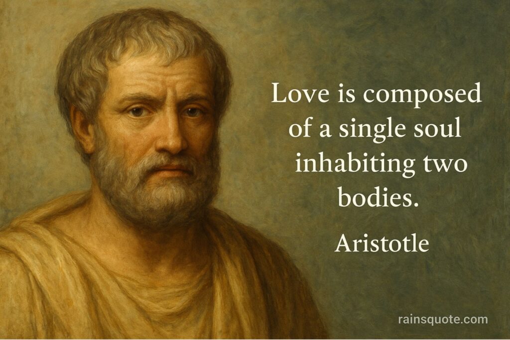 “Love is composed of a single soul inhabiting two bodies.”