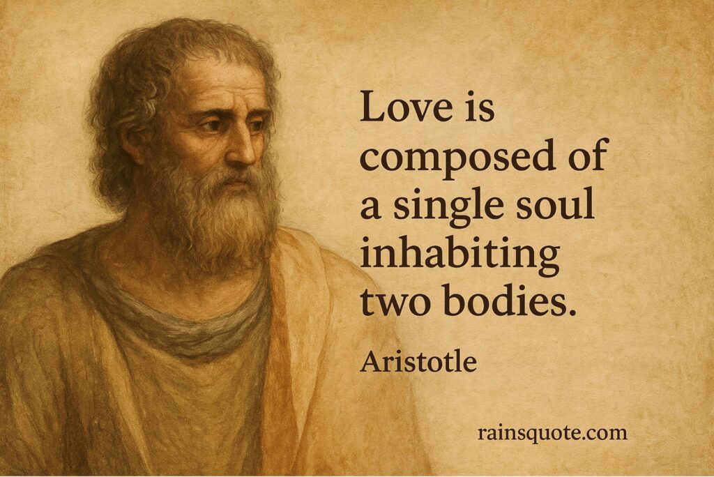 “Love is composed of a single soul inhabiting two bodies.”