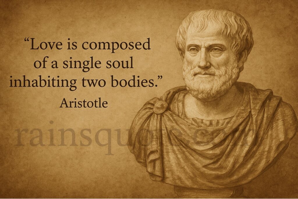 “Love is composed of a single soul inhabiting two bodies.”