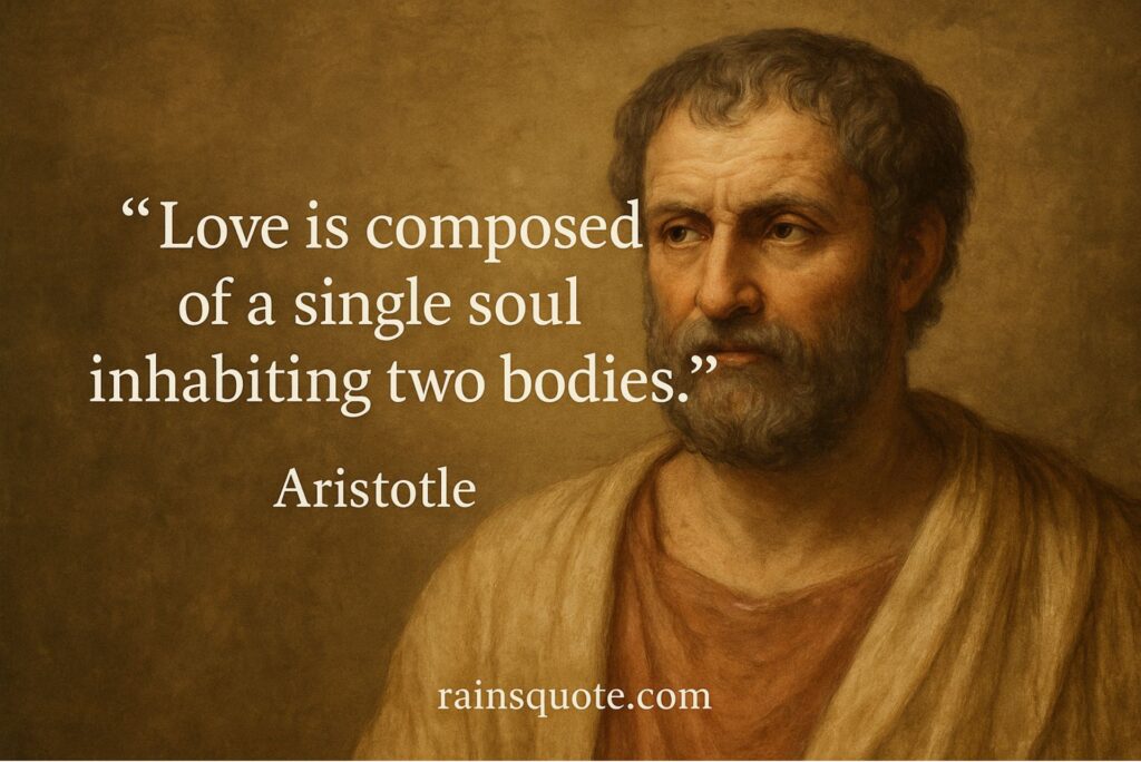 “Love is composed of a single soul inhabiting two bodies.”