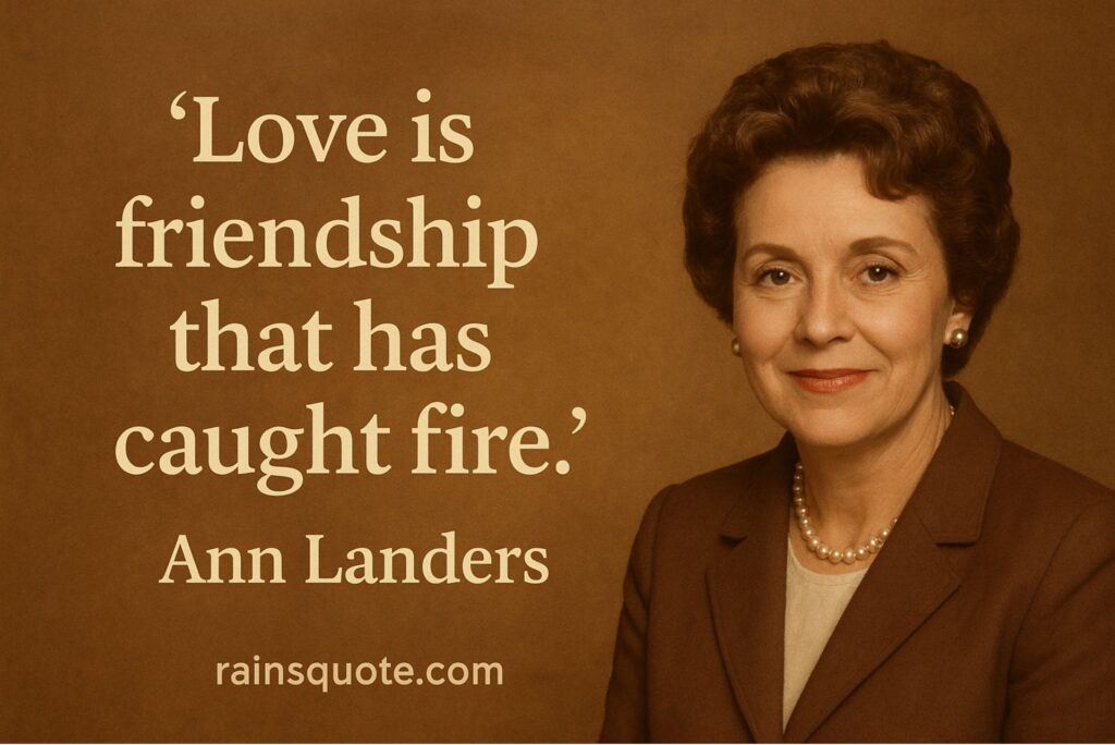 “Love is friendship that has caught fire.”