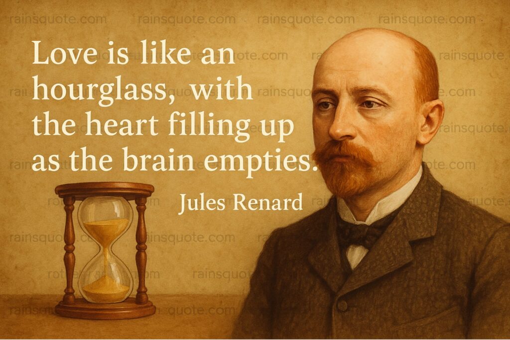 โLove is like an hourglass, with the heart filling up as the brain empties.โ