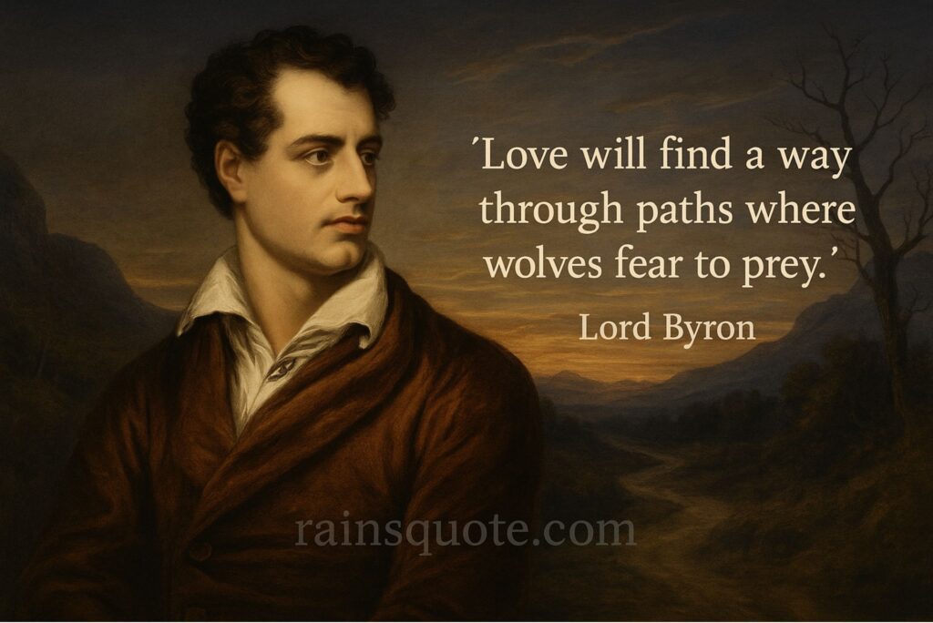 “Love will find a way through paths where wolves fear to prey.”