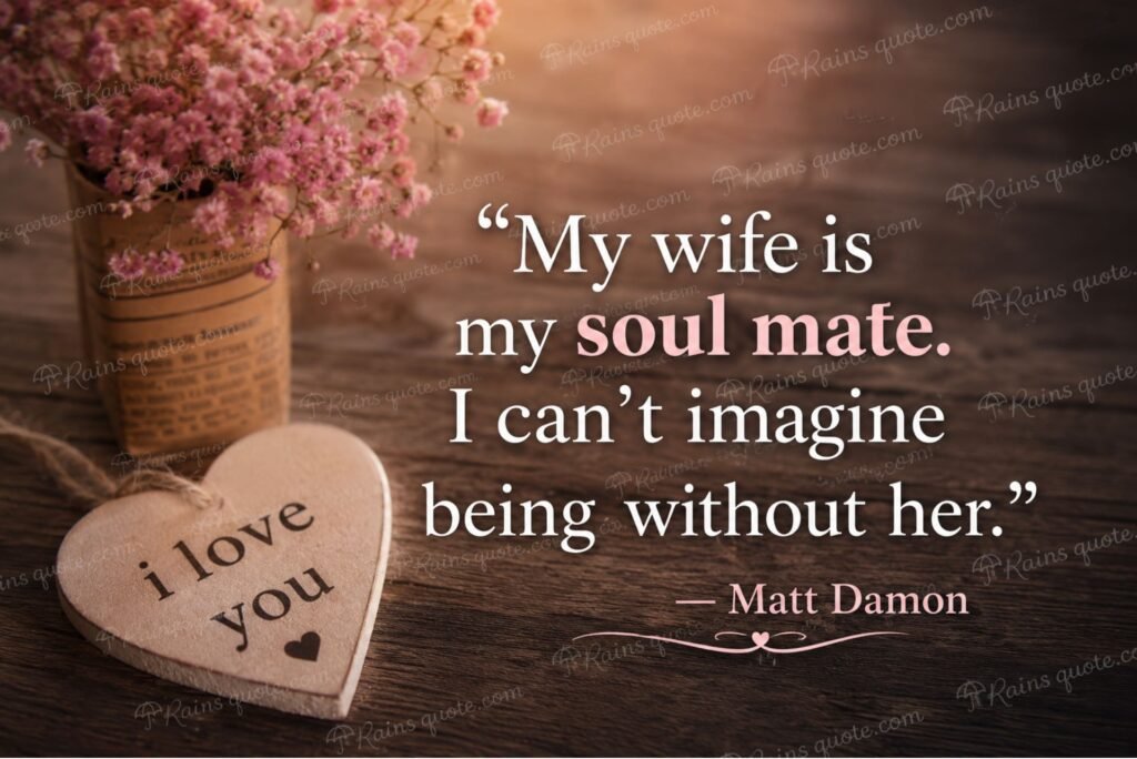 “My wife is my soul mate. I can’t imagine being without her.”
