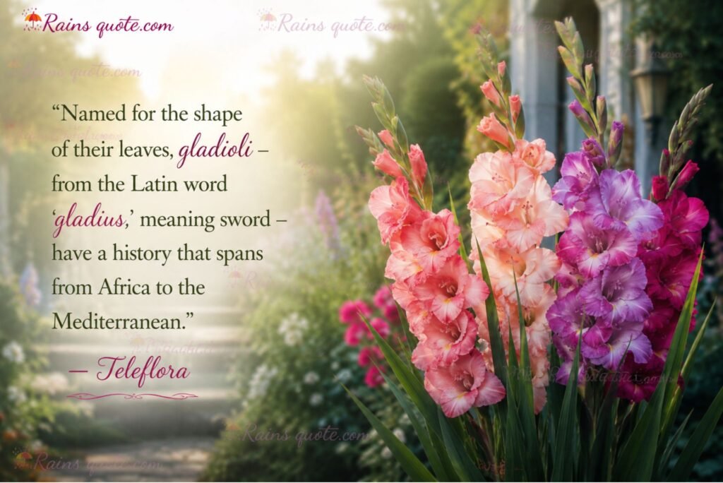 Named for the shape of their leaves, gladioli – from the Latin word 'gladius,' meaning sword – have a history that spans from Africa to the 