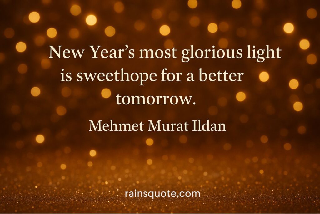 “New Year’s most glorious light is sweet hope for a better tomorrow.”