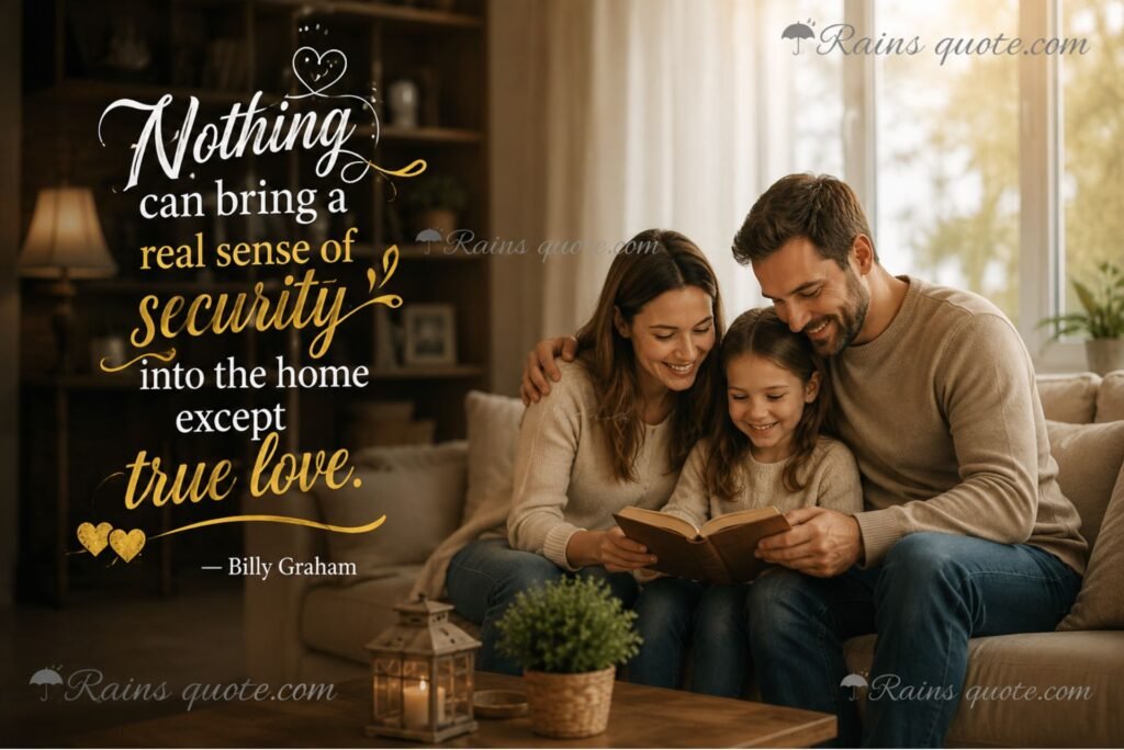 “Nothing can bring a real sense of security into the home except true love.”