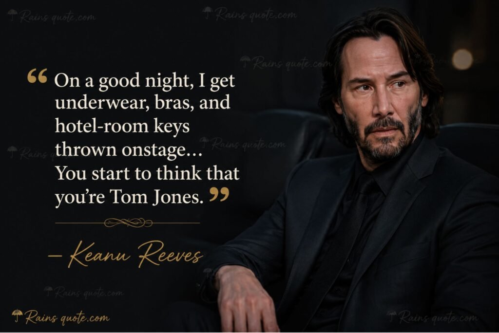 “On a good night, I get underwear, bras, and hotel-room keys thrown onstage... You start to think that you're Tom Jones.”