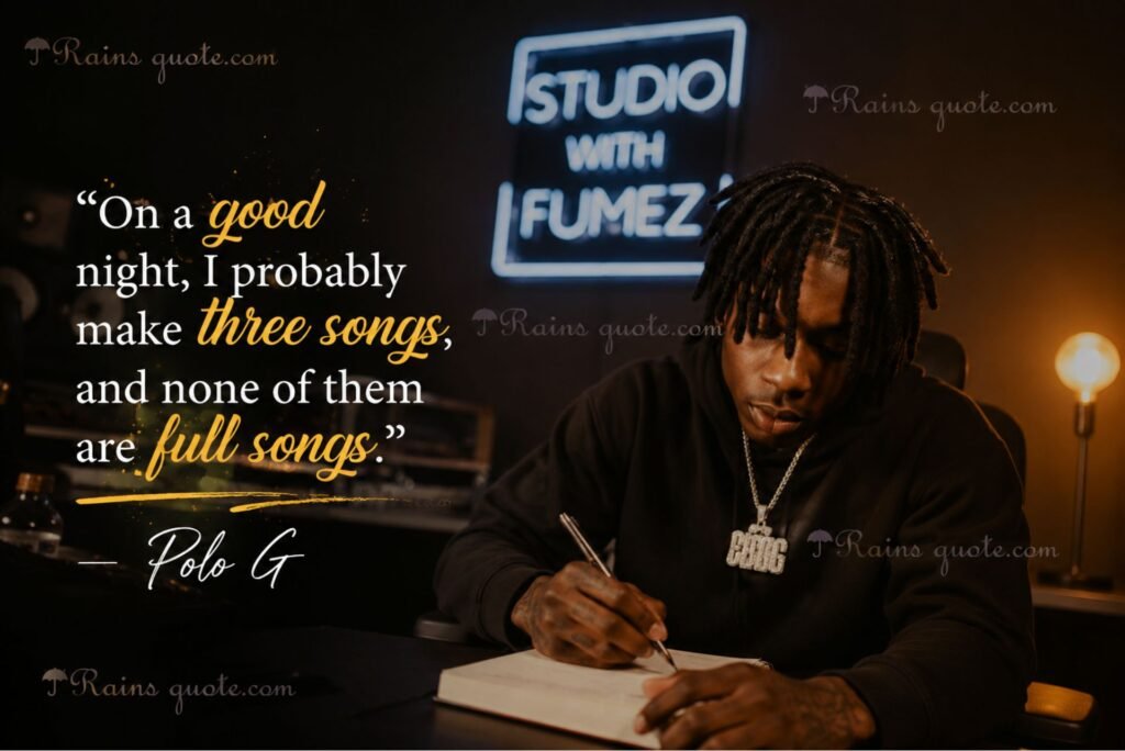 “On a good night, I probably make three songs, and none of them are full songs.”