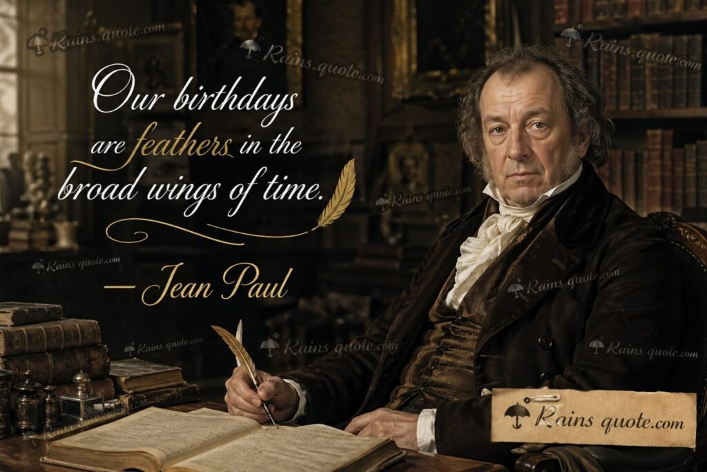 “Our birthdays are feathers in the broad wings of time.”