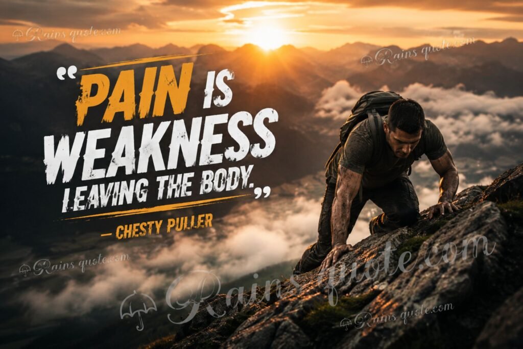 “Pain is weakness leaving the body.”