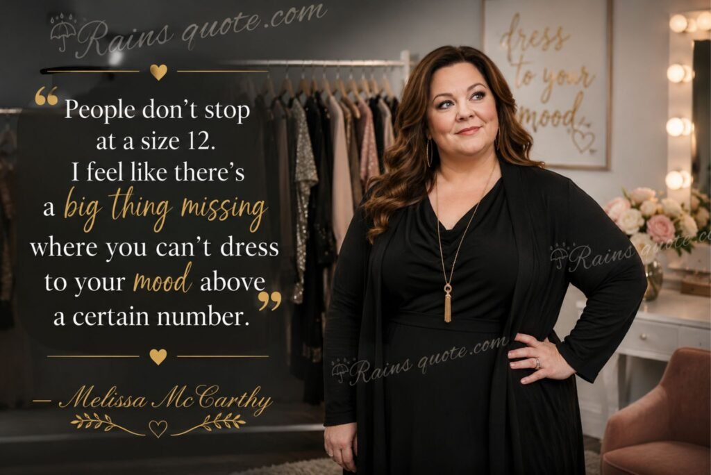 “People don’t stop at a size 12. I feel like there’s a big thing missing where you can’t dress to your mood above a certain number.”