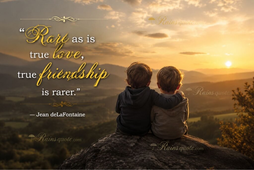 “Rare as is true love, true friendship is rarer.”
