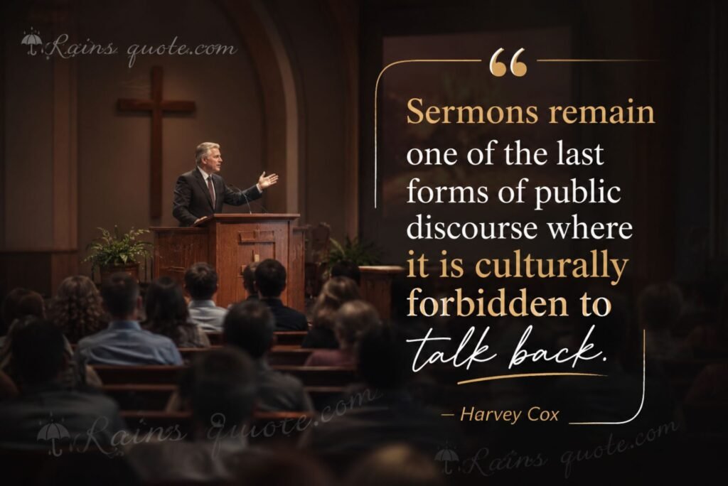 “Sermons remain one of the last forms of public discourse where it is culturally forbidden to talk back.”
