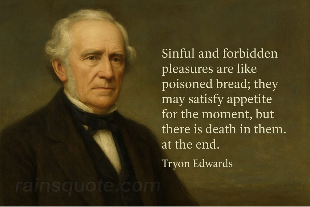 “Sinful and forbidden pleasures are like poisoned bread; they may satisfy appetite for the moment, but there is death in them at the end.”