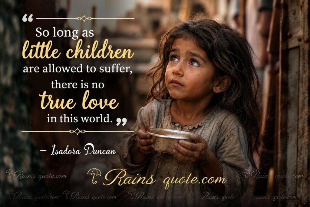 “So long as little children are allowed to suffer, there is no true love in this world.”