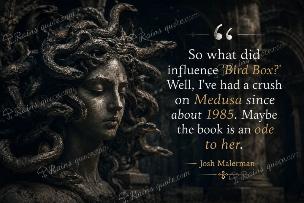 “So what did influence 'Bird Box?' Well, I've had a crush on Medusa since about 1985. Maybe the book is an ode to her.”