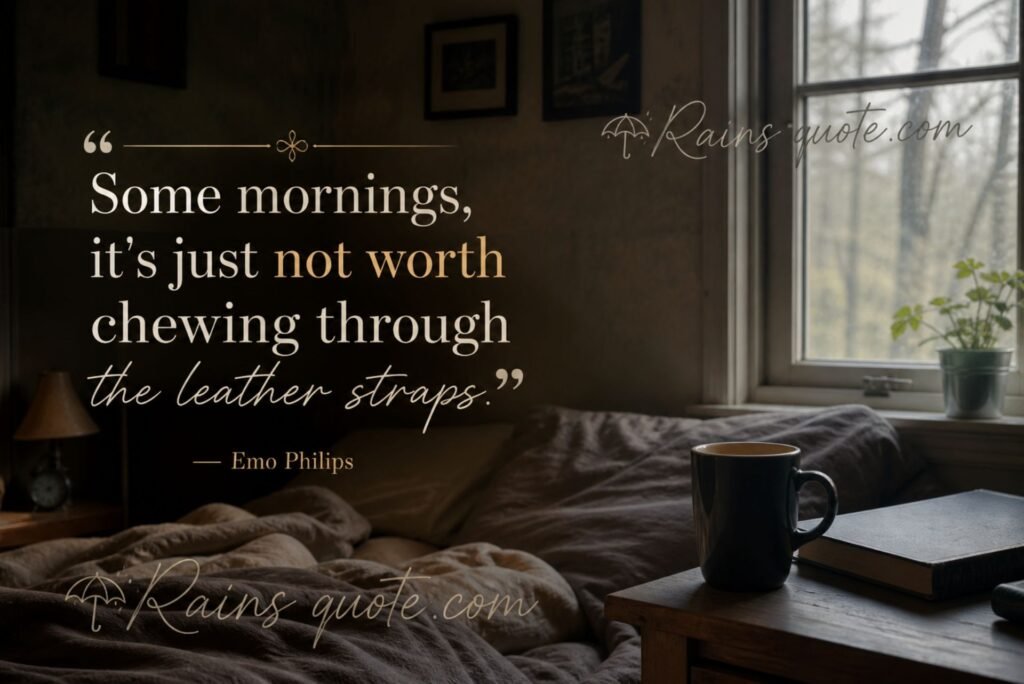 “Some mornings, it's just not worth chewing through the leather straps.” 