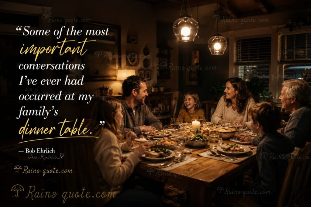  “Some of the most important conversations I’ve ever had occurred at my family’s dinner table.”