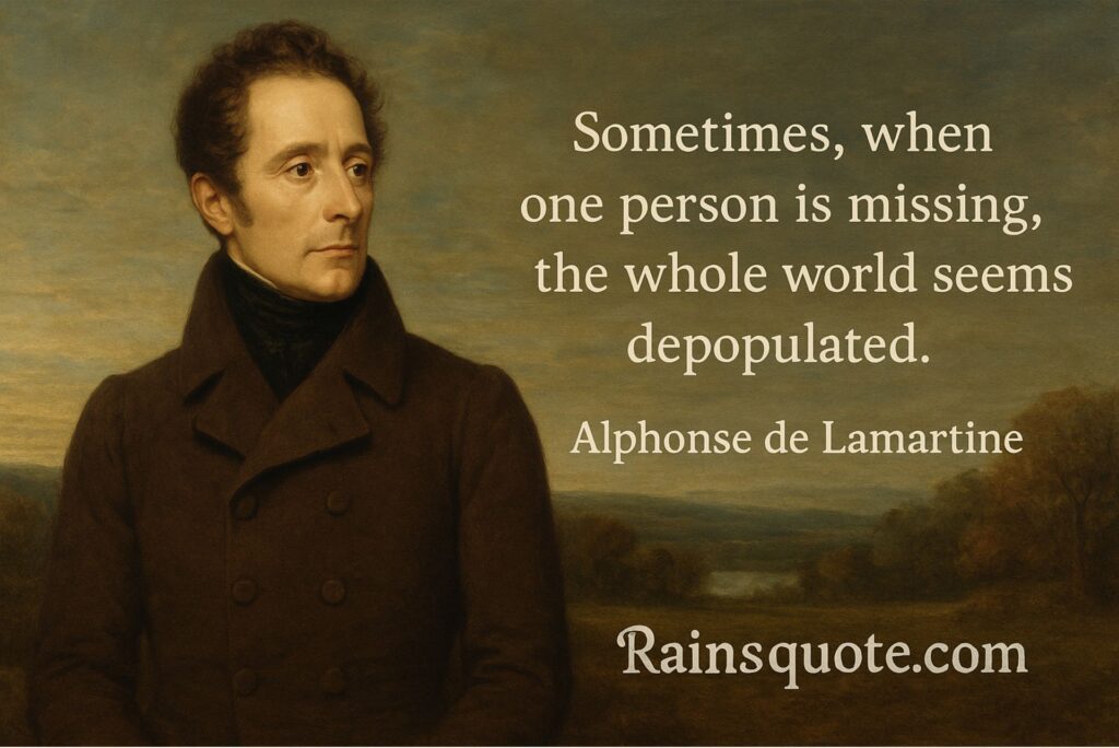 “Sometimes, when one person is missing, the whole world seems depopulated.”