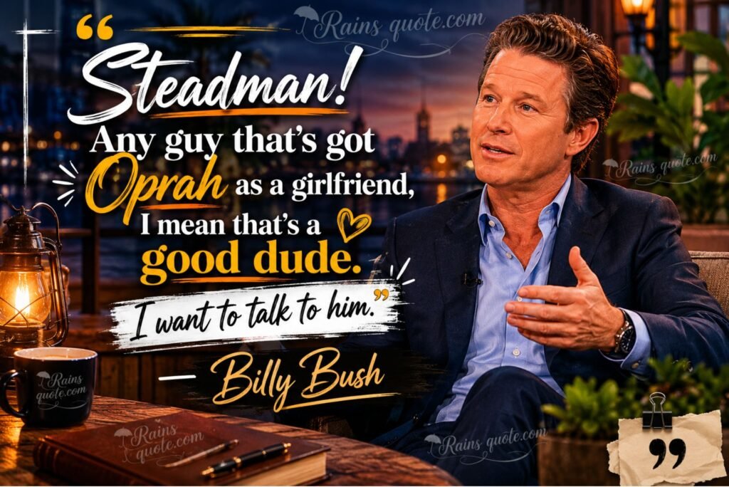 “Steadman! Any guy that's got Oprah as a girlfriend, I mean that's a good dude. I want to talk to him.”