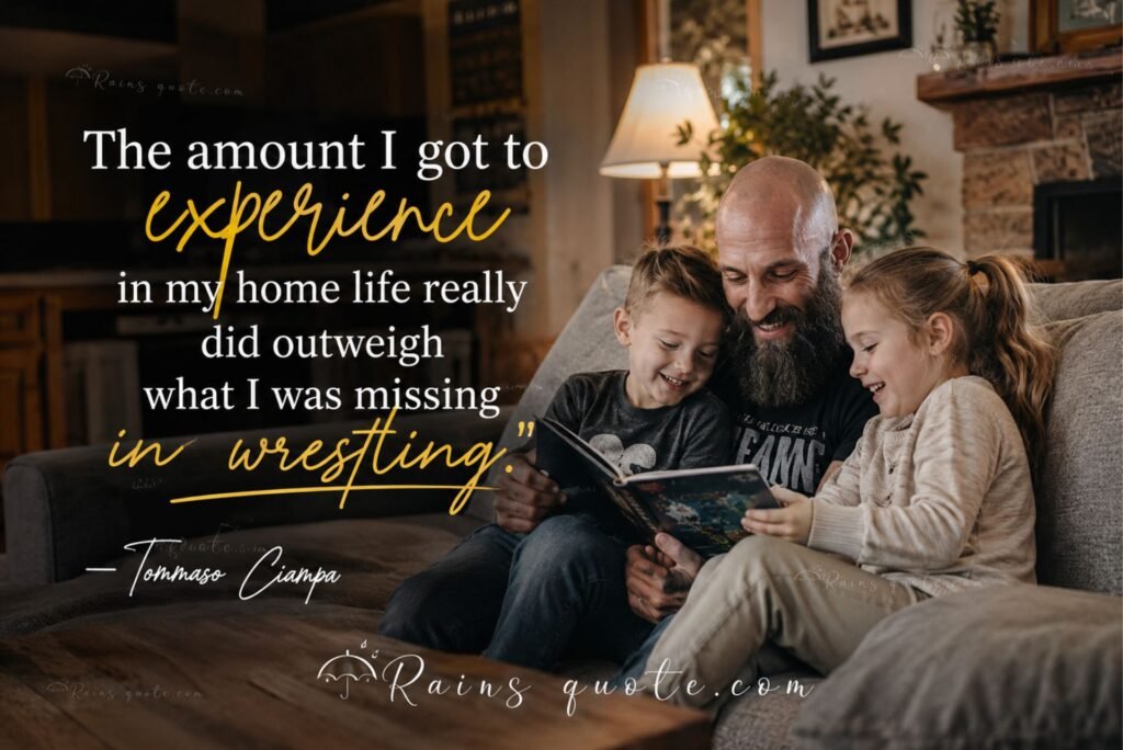 “The amount I got to experience in my home life really did outweigh what I was missing in wrestling.”