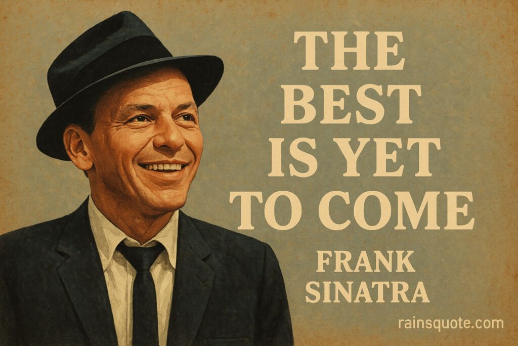 “The best is yet to come.”