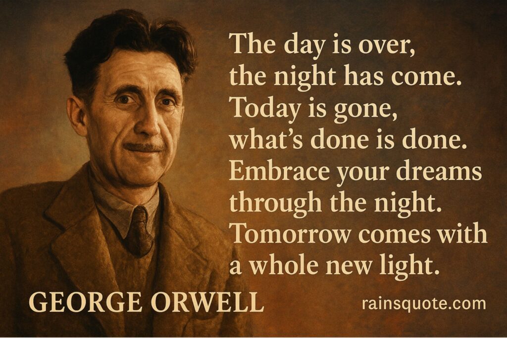 “The day is over, the night has come. Today is gone, what’s done is done. Embrace your dreams through the night. Tomorrow comes with a whole new light.”