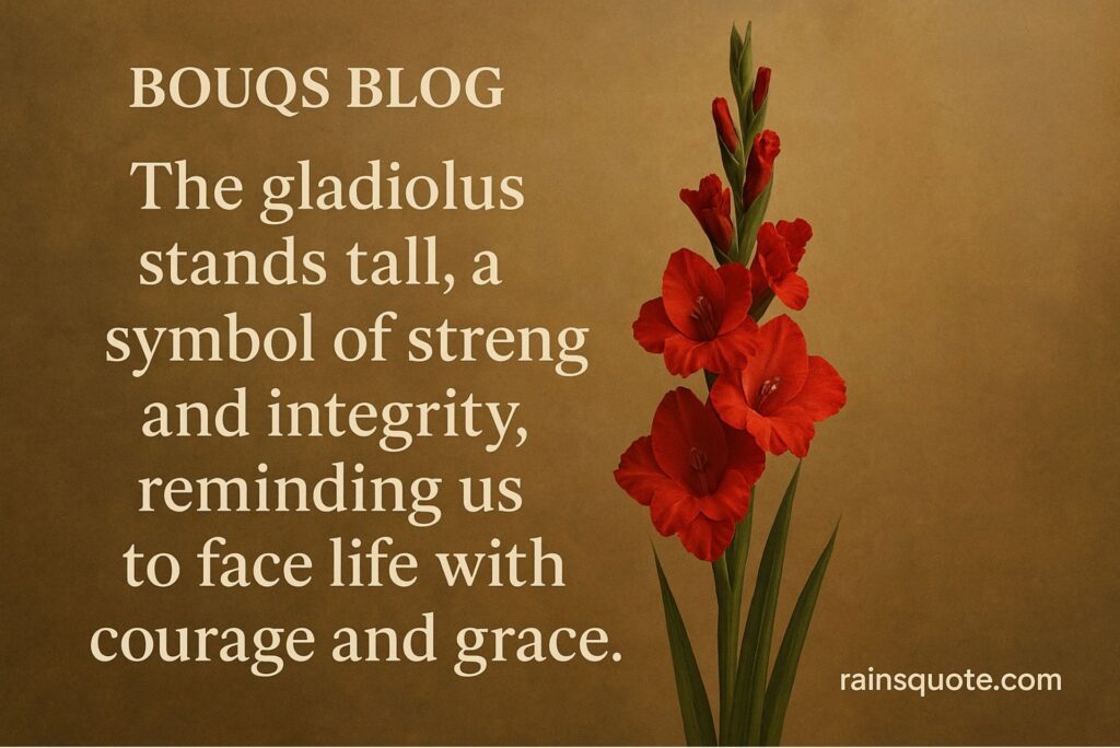 1.“The gladiolus stands tall, a symbol of strength and integrity, reminding us to face life with courage and grace.”