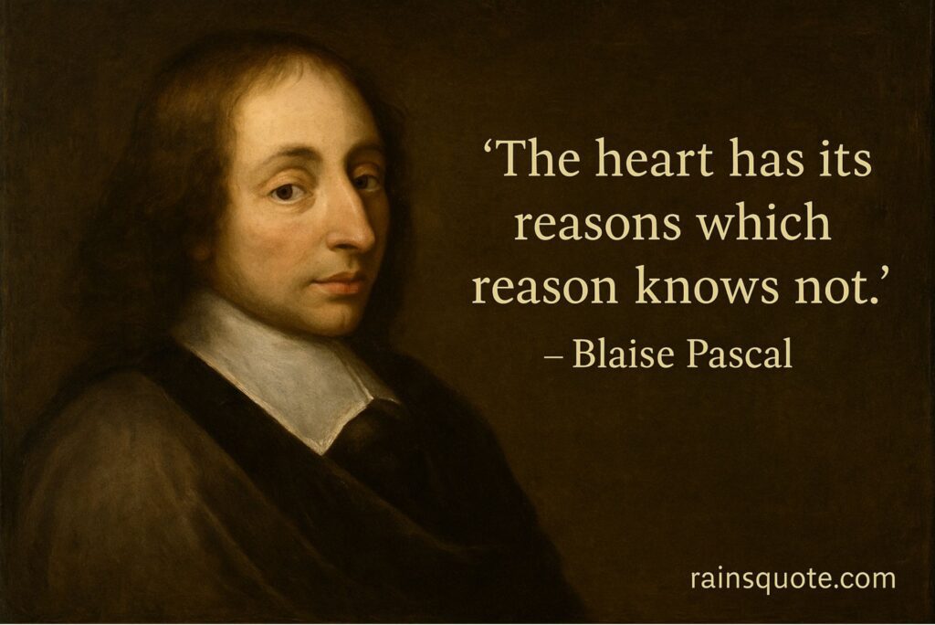 “The heart has its reasons which reason knows not.”