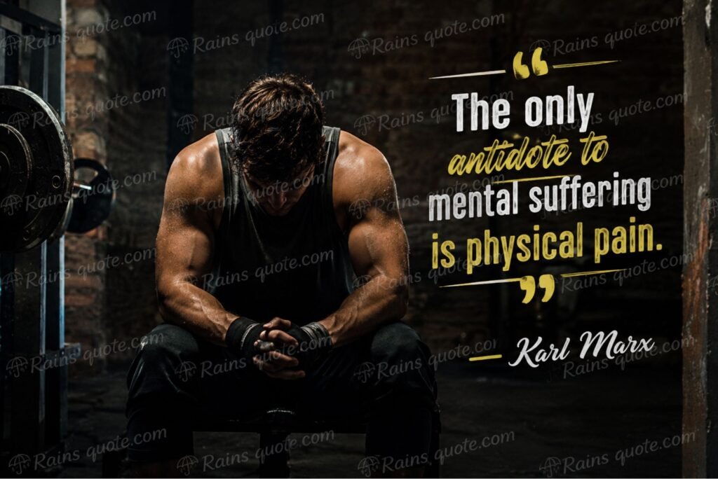 “The only antidote to mental suffering is physical pain.”