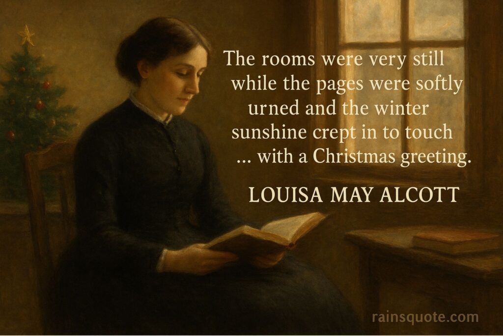 “The rooms were very still while the pages were softly turned and the winter sunshine crept in to touch … with a Christmas greeting.”