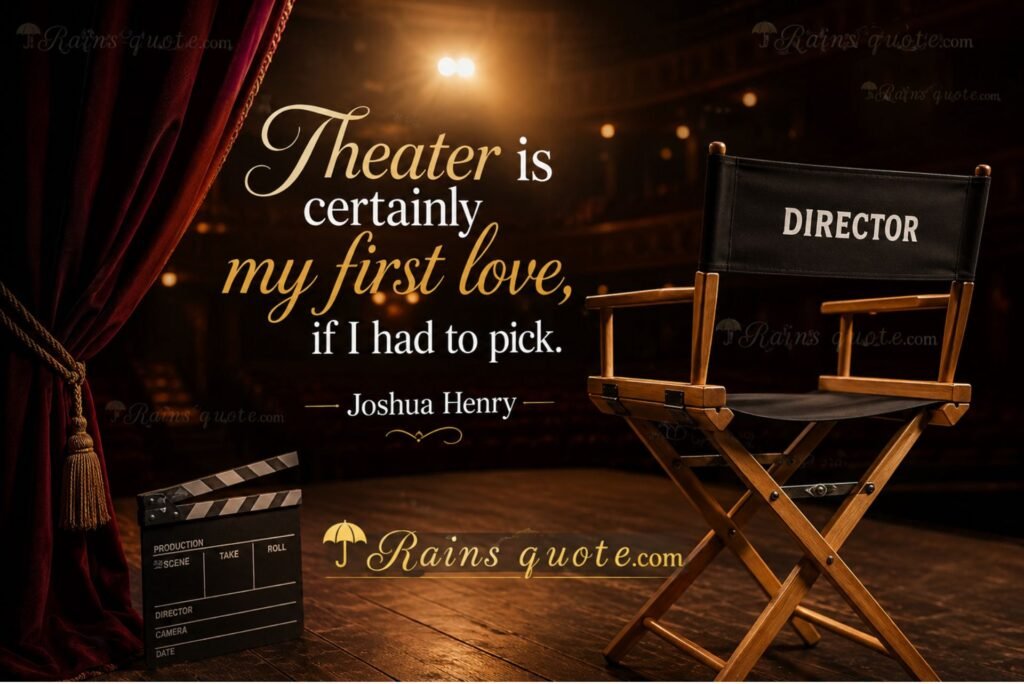 “Theater is certainly my first love, if I had to pick.”